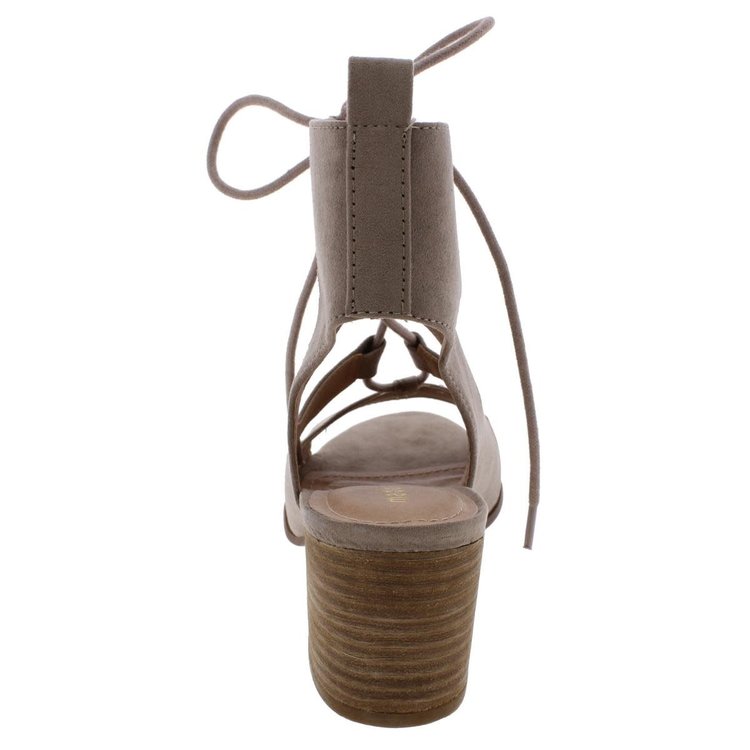 Steve Madden Taupe Lace-Up Heeled Sandals