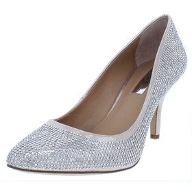 INC Silver Embellished Dress Pumps, Size 7.5M