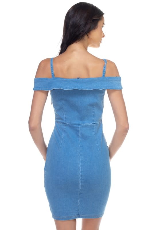 Medium Wash Stretch Denim Dress 