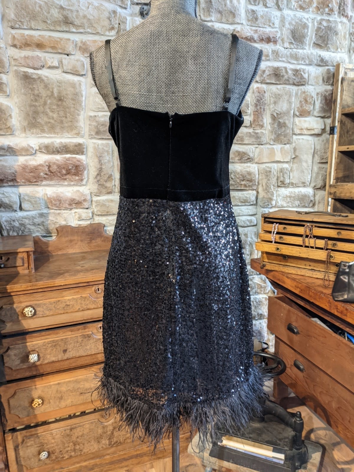 black velvet sequin dress