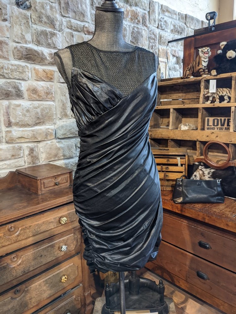 Tadashi Shoji Sassy Black Ruched Bodycon Dress, Size M