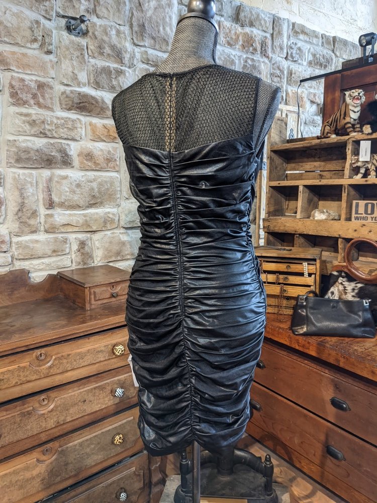 Tadashi Shoji Sassy Black Ruched Bodycon Dress, Size M