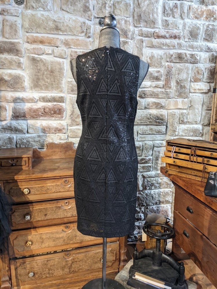 Guess Black Sequin Tank Dress, Size 12