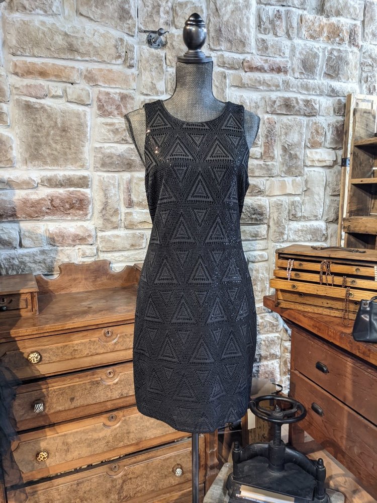 Guess Black Sequin Tank Dress, Size 12