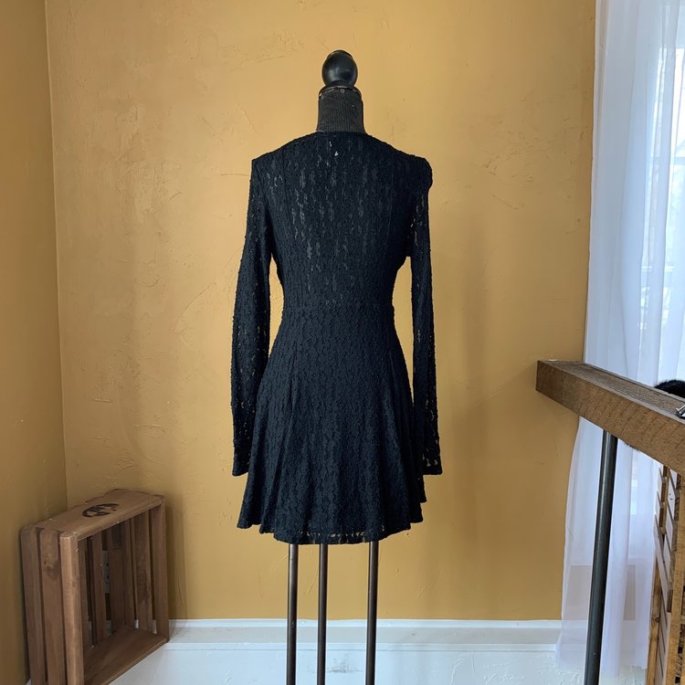 Free People Long Sleeve Lace Skater Dress