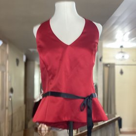 Xscape Red Halter Top with Belt, Size 16