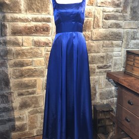 Jasmine Blue Empire Waist Full Length Gown with Pockets