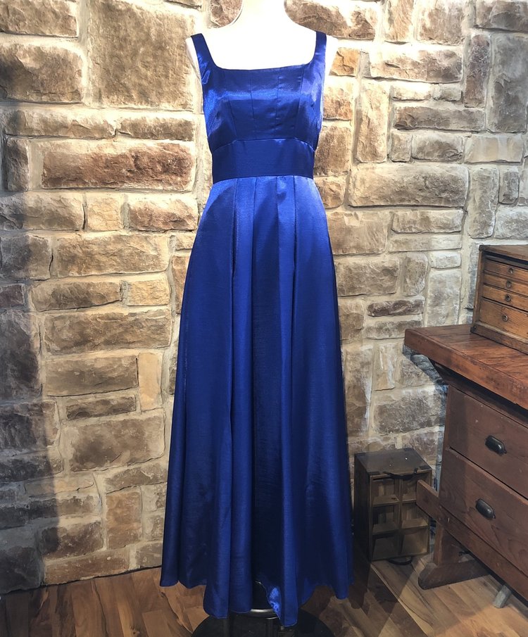 Jasmine Blue Empire Waist Full Length Gown with Pockets