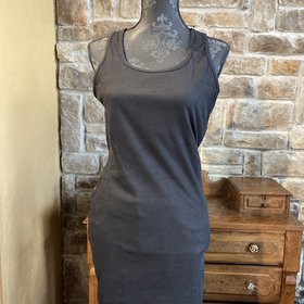 Black Cotton Tank with Shelf Bra
