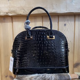 Croc Embossed Purse with Wallet