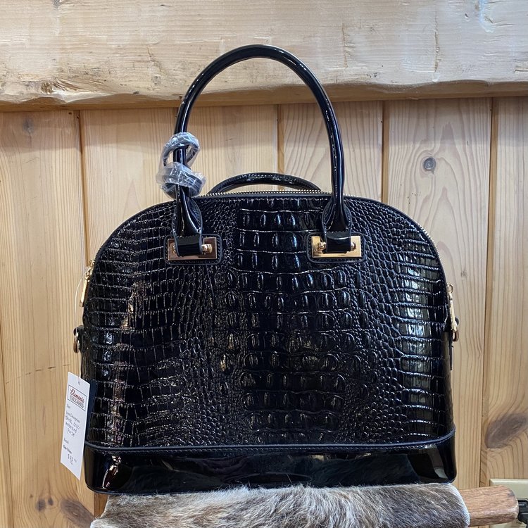 Croc Embossed Purse with Wallet