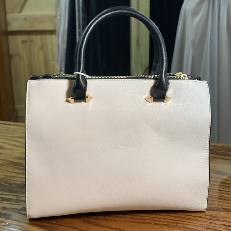 Black and White Vegan Leather Purse