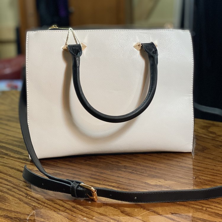 Black and White Vegan Leather Purse