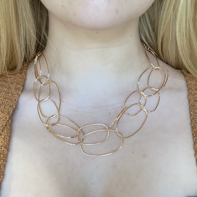 Gold Oval Chain Necklace