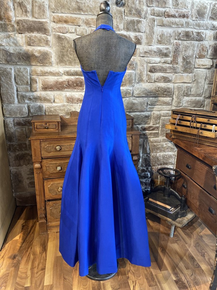 Halston Halter Ballgown with Scoop Neck