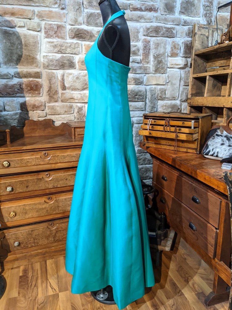 Halston Halter Ballgown with Scoop Neck