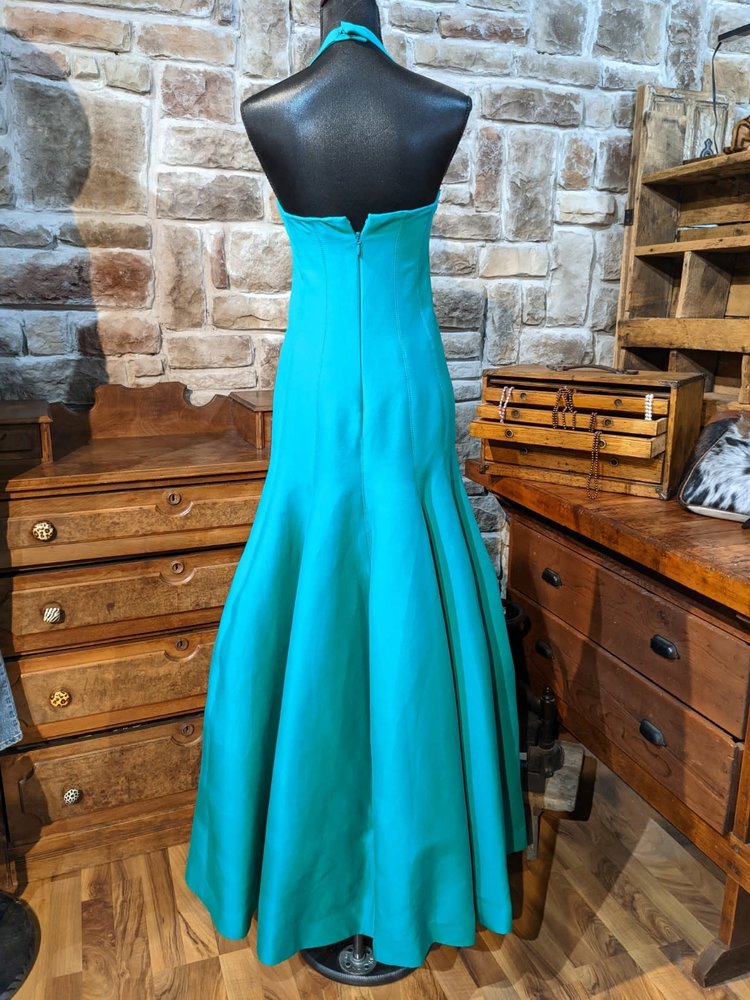 Halston Halter Ballgown with Scoop Neck