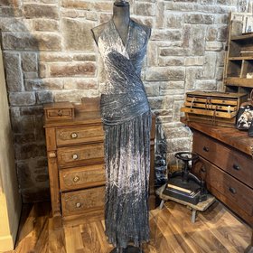 Halston Tie Dye Halter Gown, Size 4