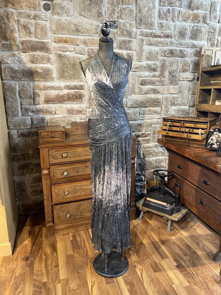 Halston Tie Dye Halter Gown, Size 4