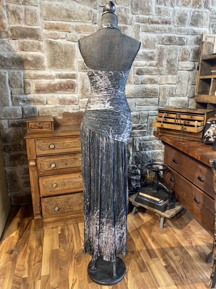 Halston Tie Dye Halter Gown, Size 4