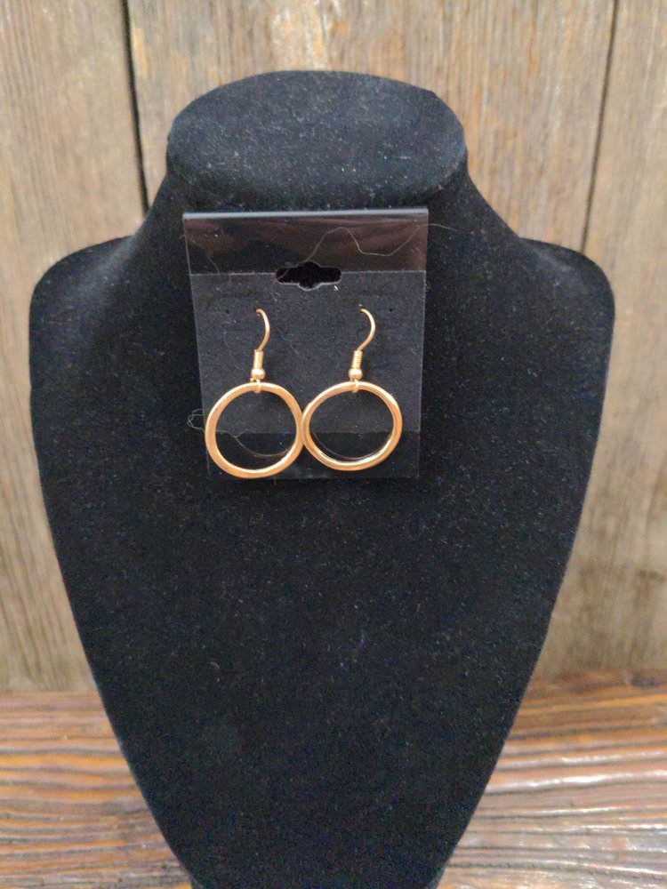 Gold Ring Artisan Earrings