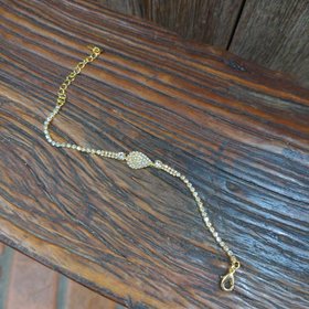 Gold Crystal Teardrop Bracelet