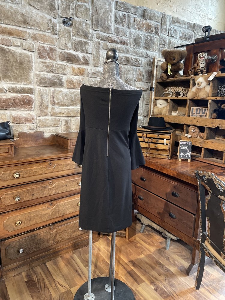 Teeze Me Black Off the Shoulder Flutter Sleeve Dress, Size 24W