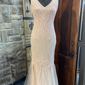 Pink Vintage Illusion Dress, Size 10