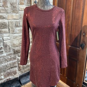B Darlin Burgundy Shimmer Dress