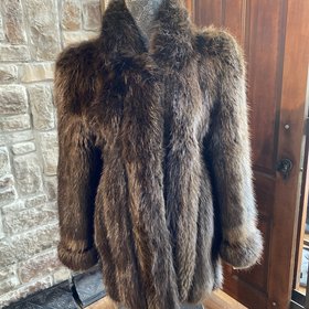 Beaver Rolled Cuff Jacket, Size S/M