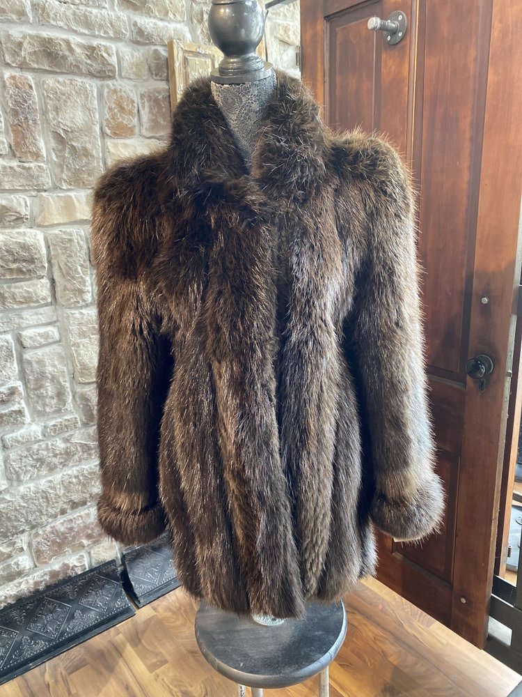 Beaver Rolled Cuff Jacket, Size S/M