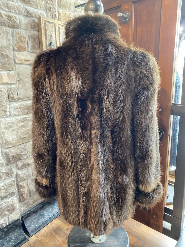 Beaver Rolled Cuff Jacket, Size S/M