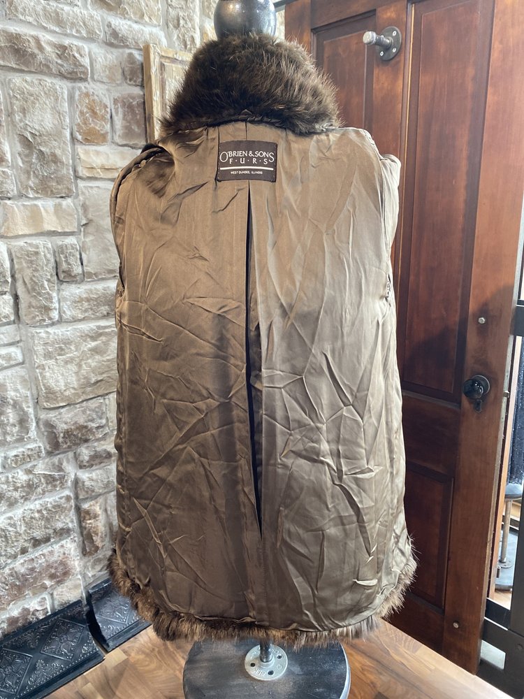 Beaver Rolled Cuff Jacket, Size S/M