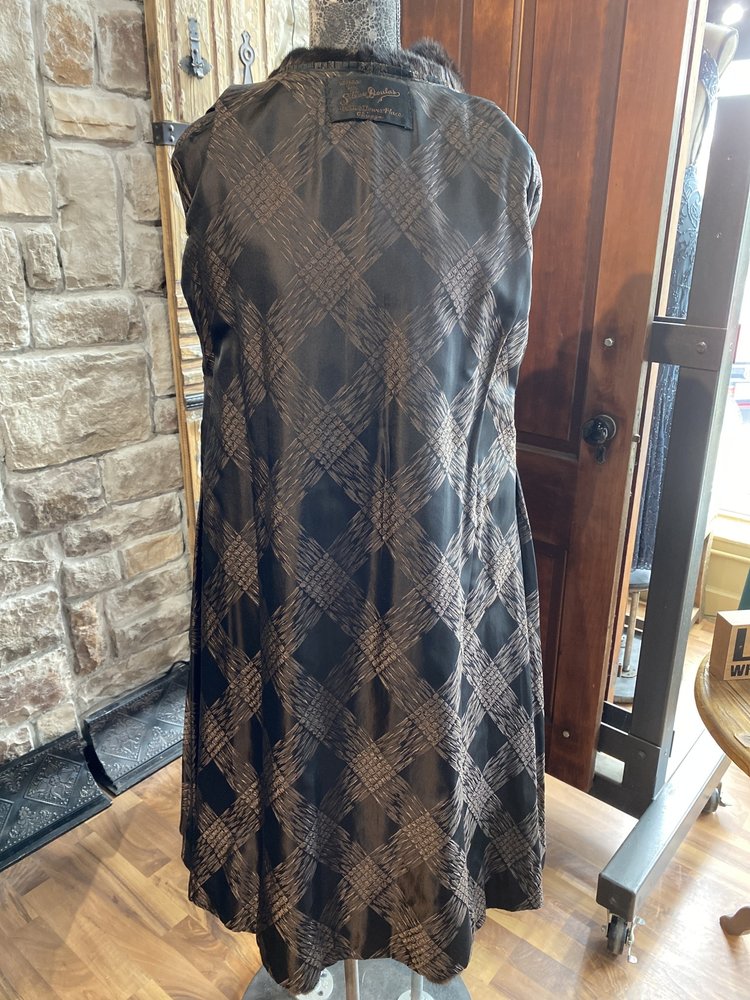 Dark Ranch Full Length Mink Coat with belt, Size M