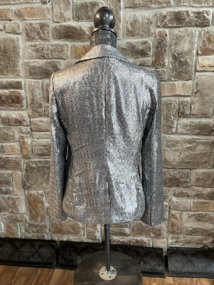 Michael Kors Gray Sequin Blazer Jacket, Size 4