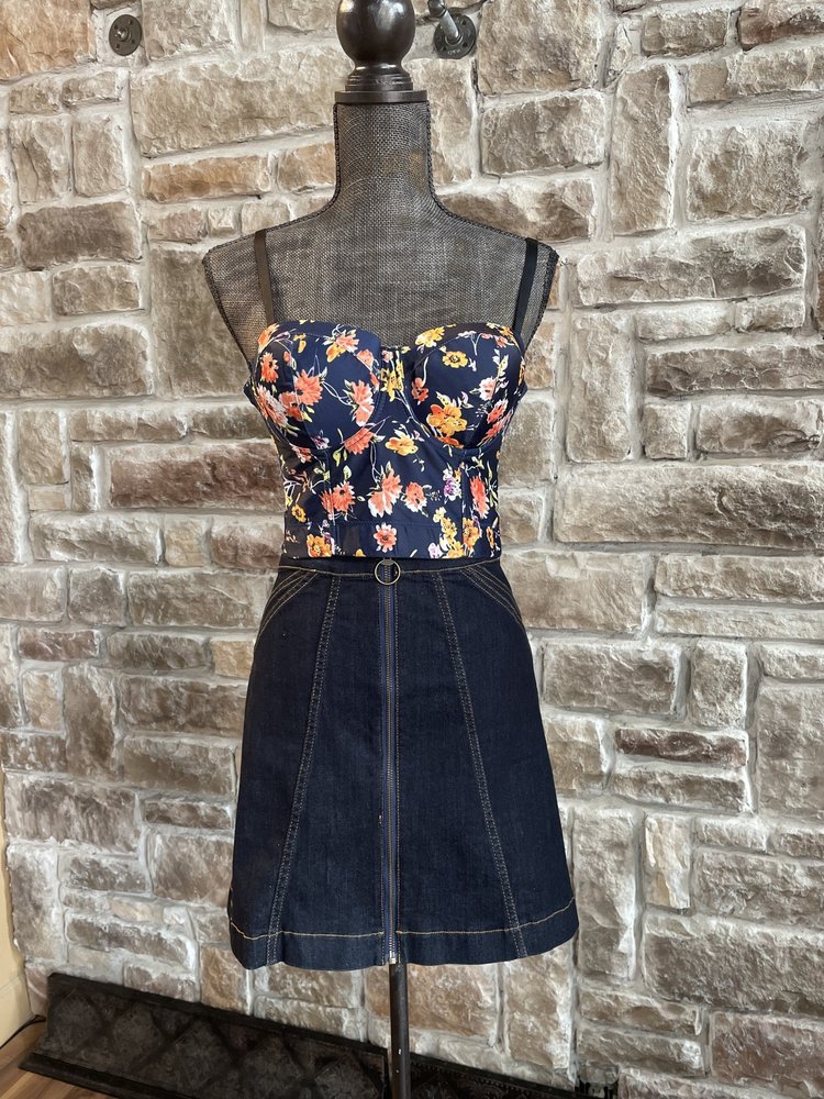 Lydia USA Navy Floral Bustier