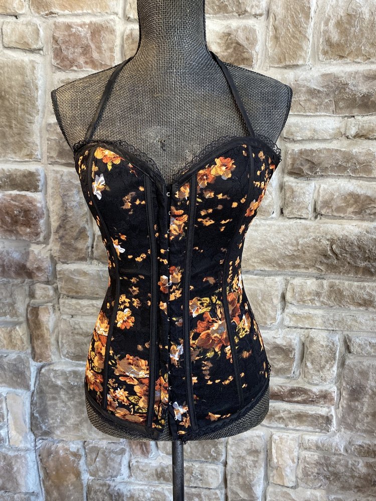 Lydia USA Black Lace Floral Corset