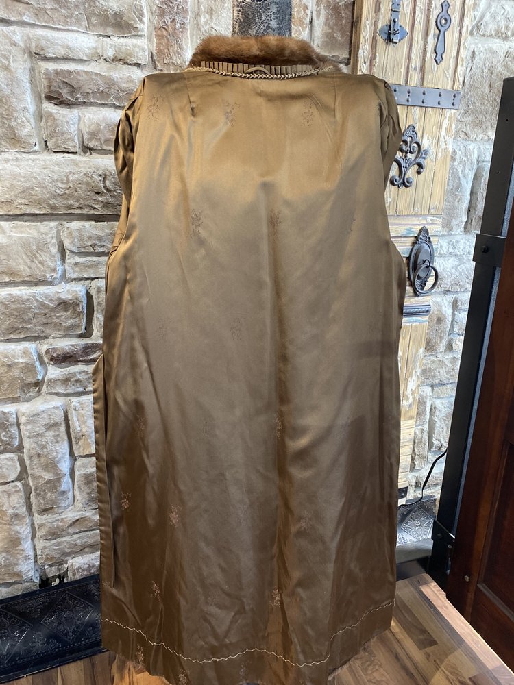 Ranch Mink Full Length Coat w/ Banded Cuff 45", Size L