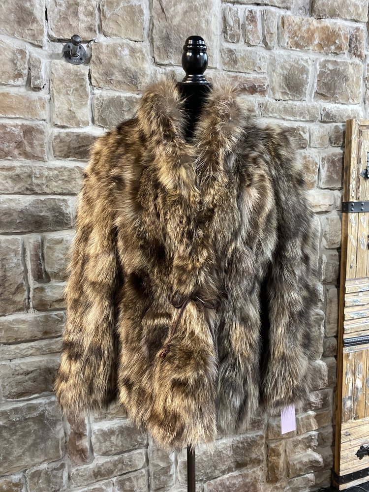 Raccoon Jacket w/ Tie Waist, Size S