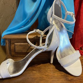 Michael Kors White Strappy Michael Kors Heels, Size 10
