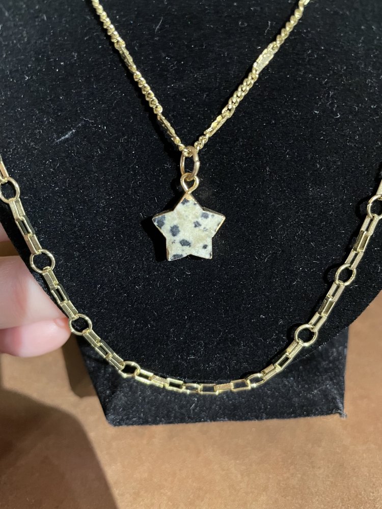 Gold Granite Star Layered Necklace