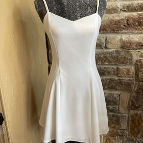 Aqua White Spaghetti Strap Dress Size L