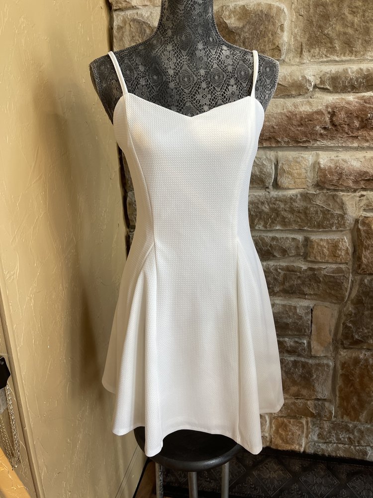 Aqua White Spaghetti Strap Dress Size L