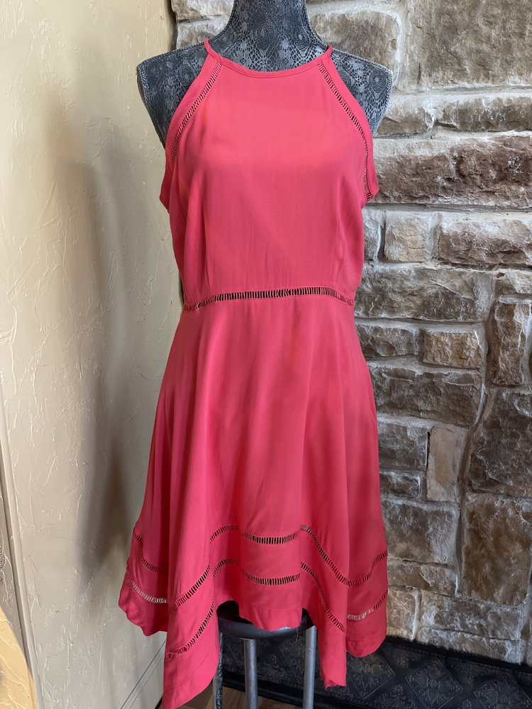 Aqua Coral Halter Sundress Size L