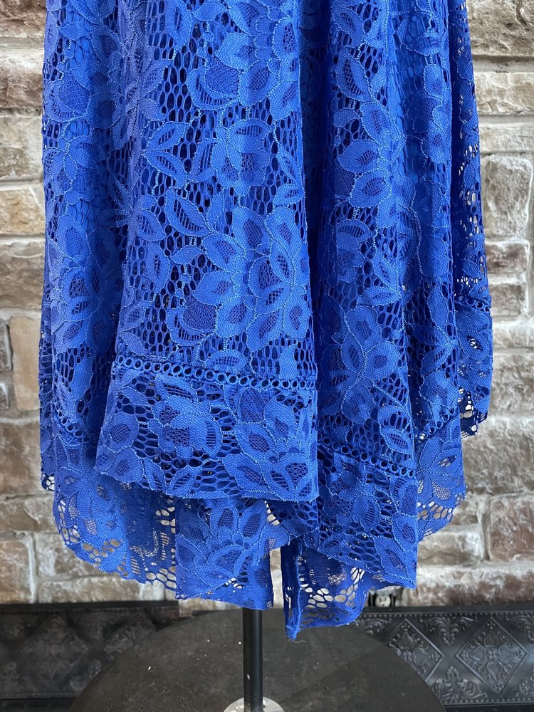 Royal Blue Lace Swing Dress, Size 6