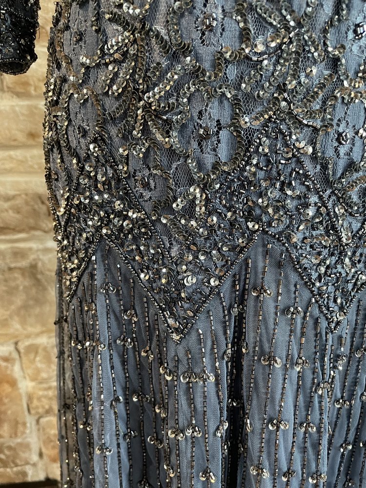 Navy Fully Embellished Gown, Size 6