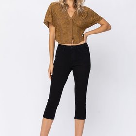 Judy Blue Black Denim Capris