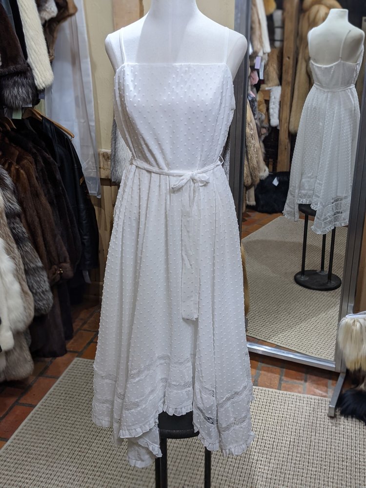 Aqua White Swiss Dot Midi Dress