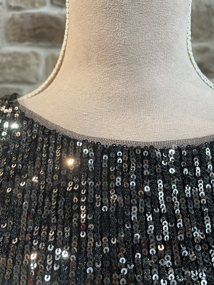 Xscape Gray Sequin Long SLeeve Dress, Size 14