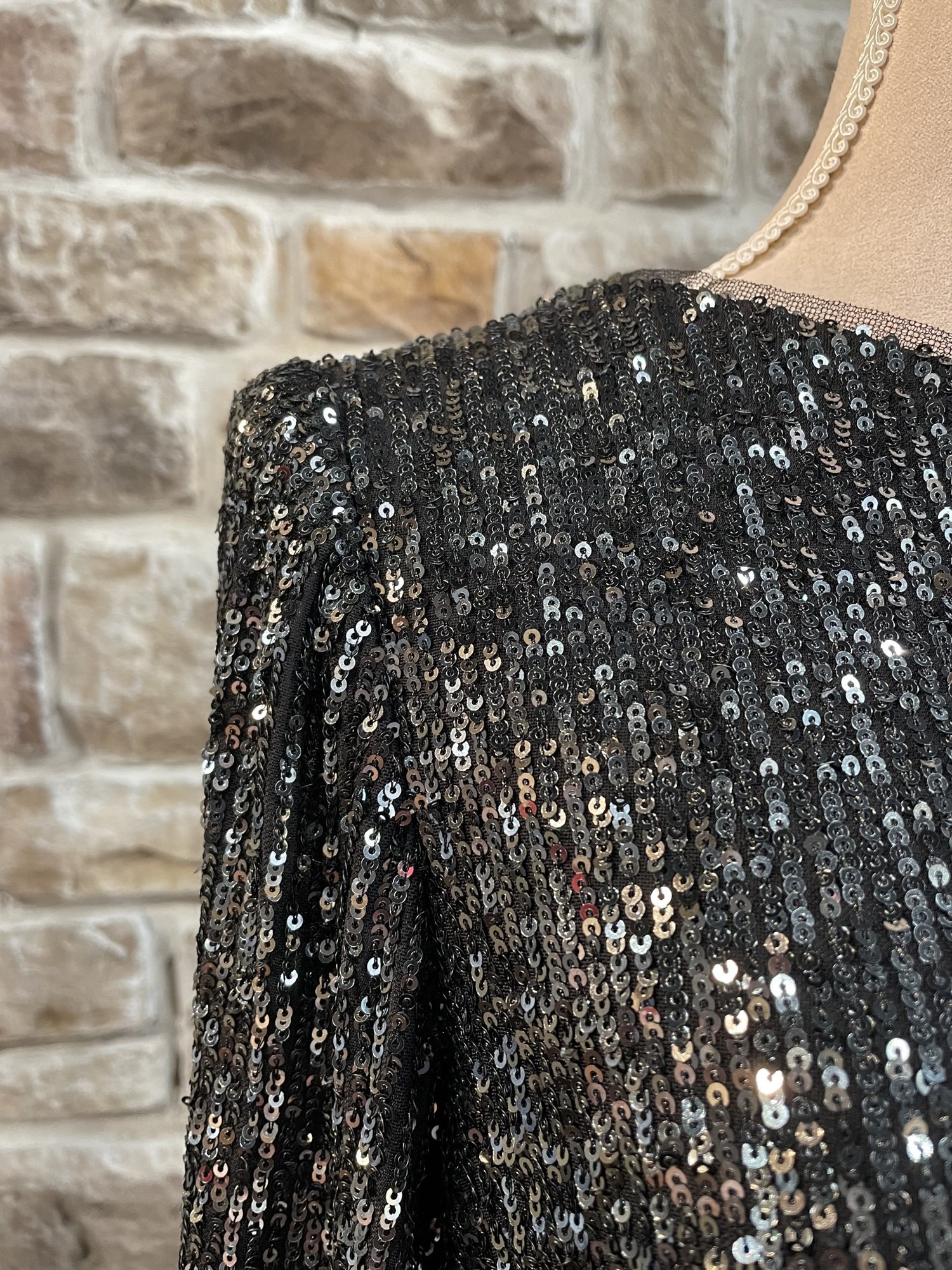 xscape sequin dress XSCAPE Petite Sequin Embroidery One-Shoulder High-Low Gown